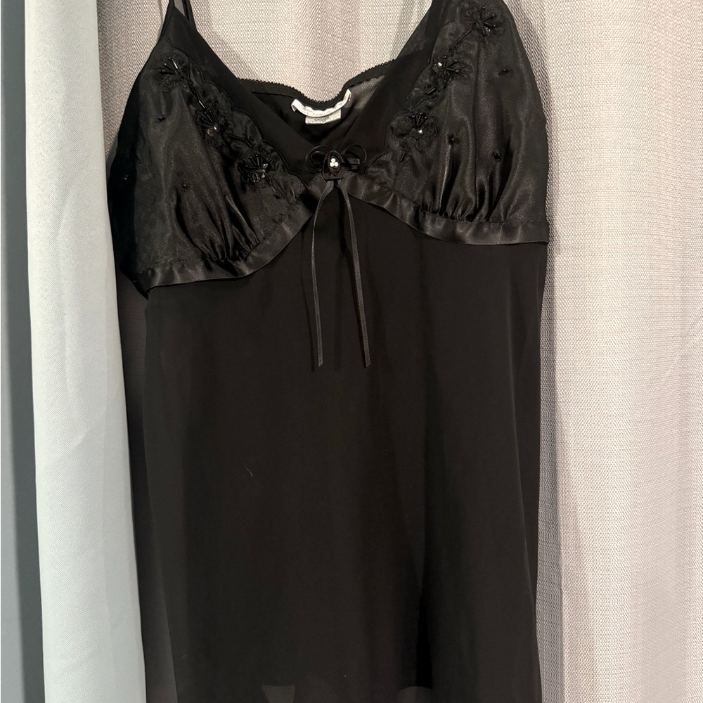 Thrifted lingerie top. Mesh top. Hand beaded material